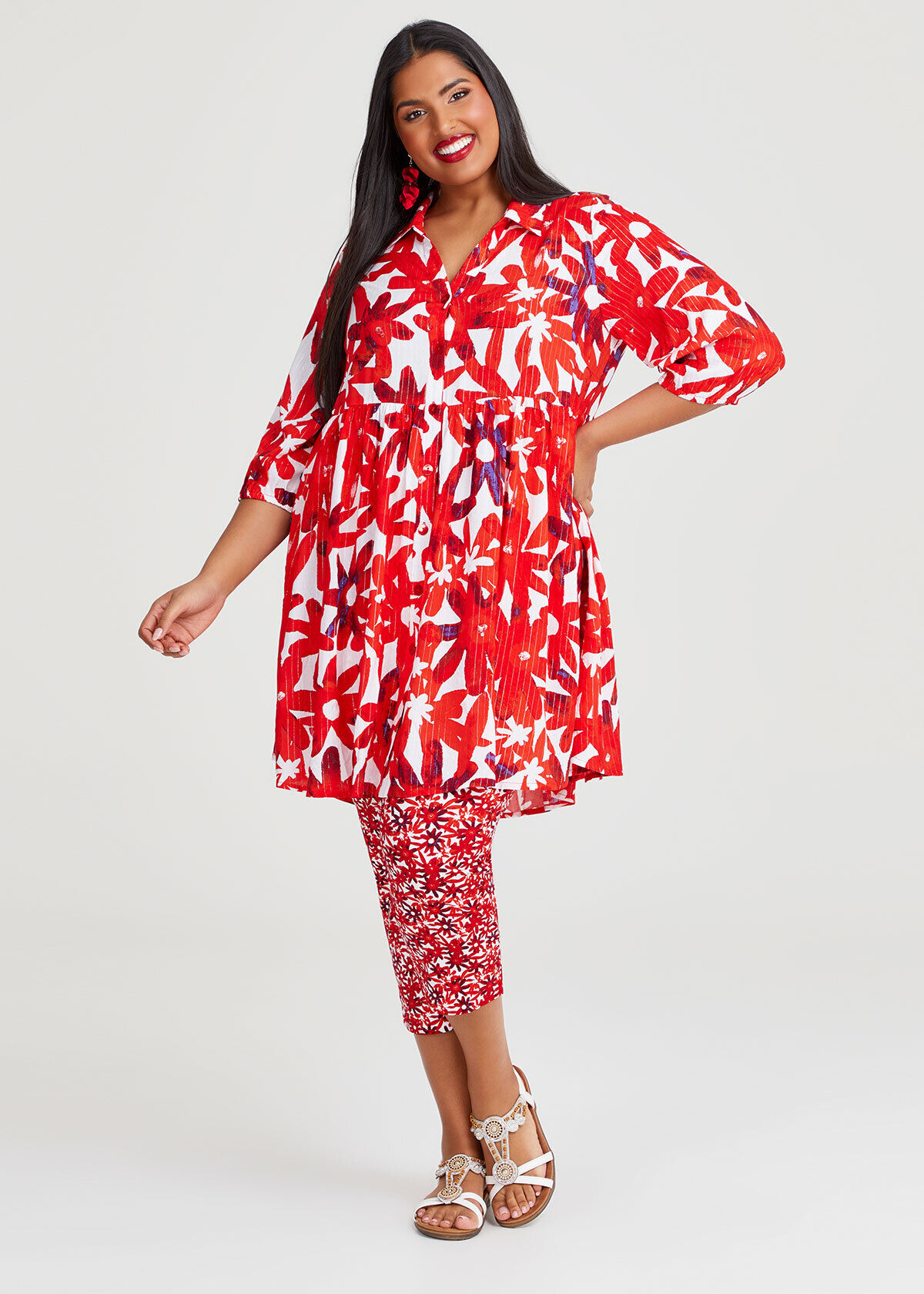 Shop Plus Size Natural Star Flower Shirt, Multi | Taking Shape AU