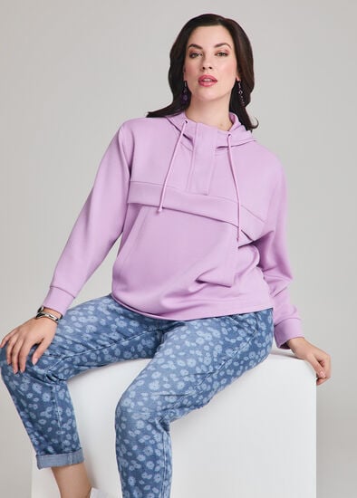 Plus Size Modal Half Zip Hoodie