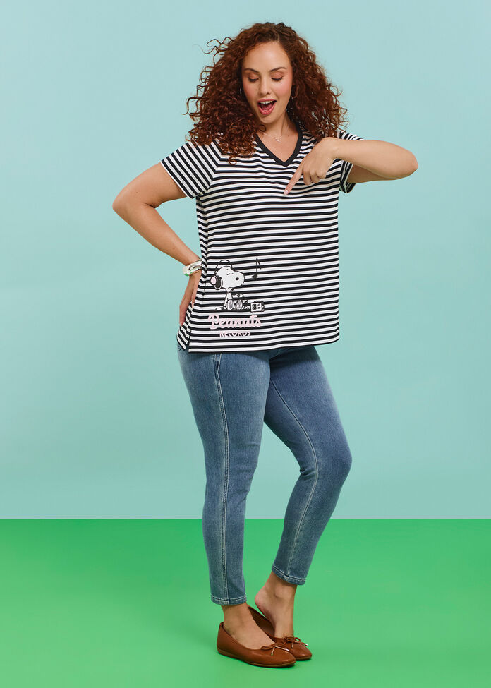 Peanuts Snoopy Stripe T-shirt, , hi-res