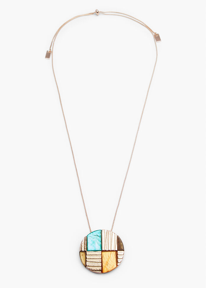 Geo Circle Pendant Necklace, , hi-res