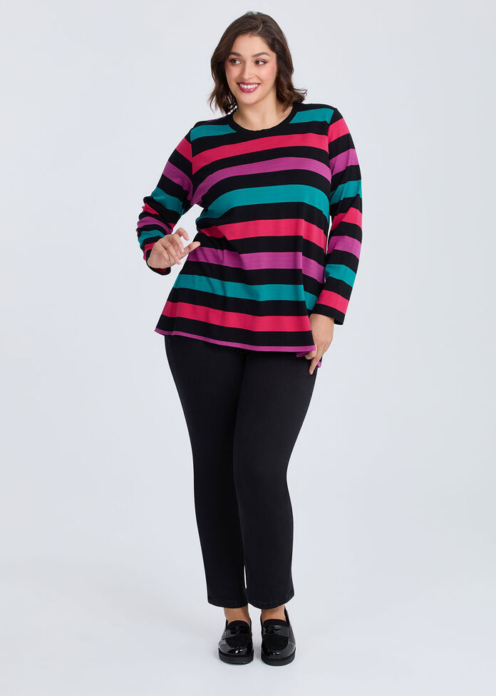 Bamboo Ponte Stripe Top, , hi-res