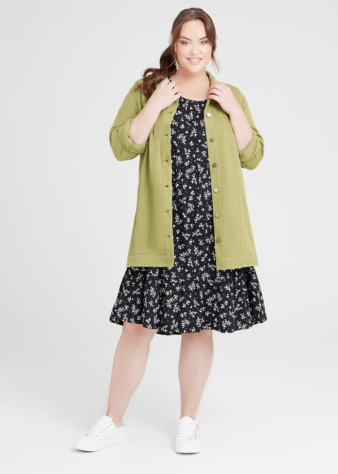 Organic Cotton Tiered Ditsy Dress, , hi-res