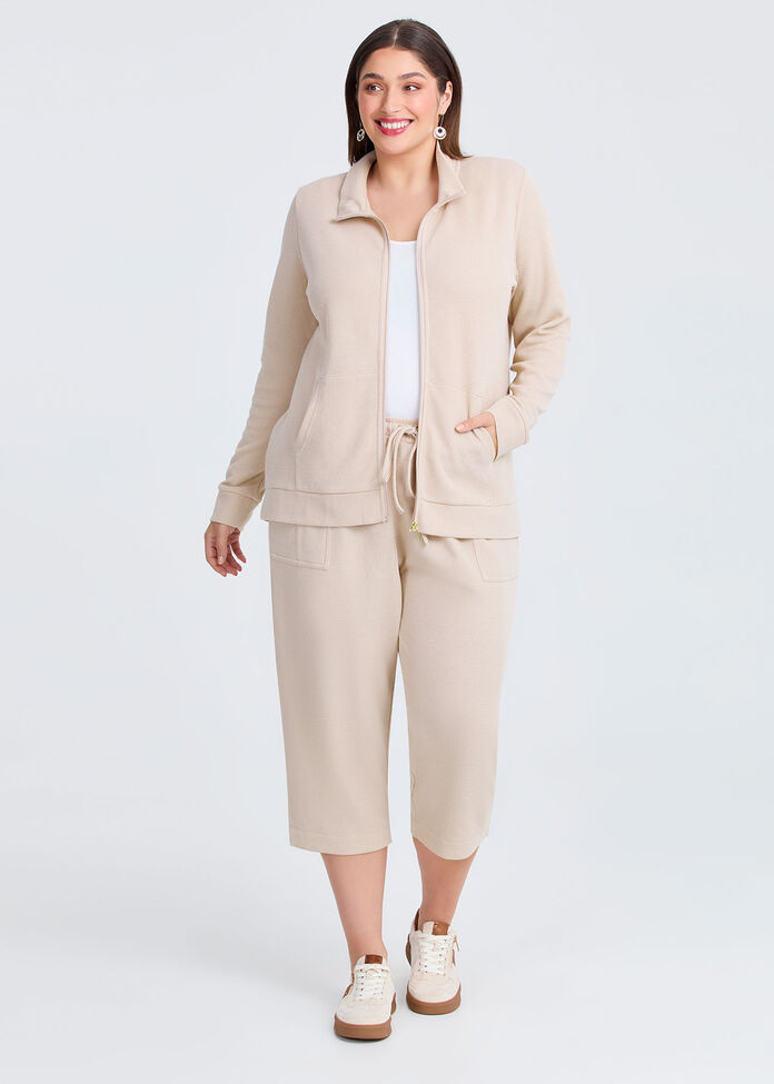 Waffle Casual Jacket, SAND, hi-res