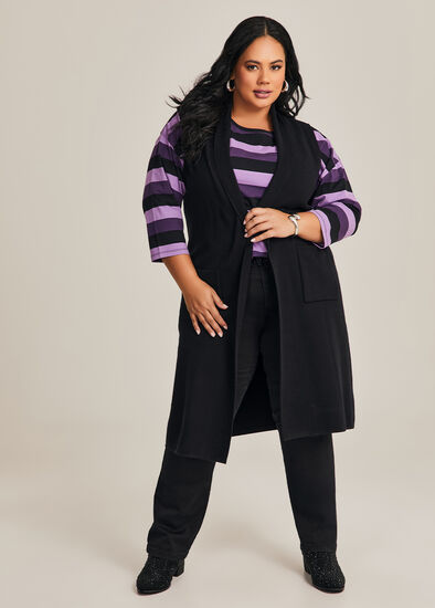 Plus Size Soft Touch Knit Pocket Vest
