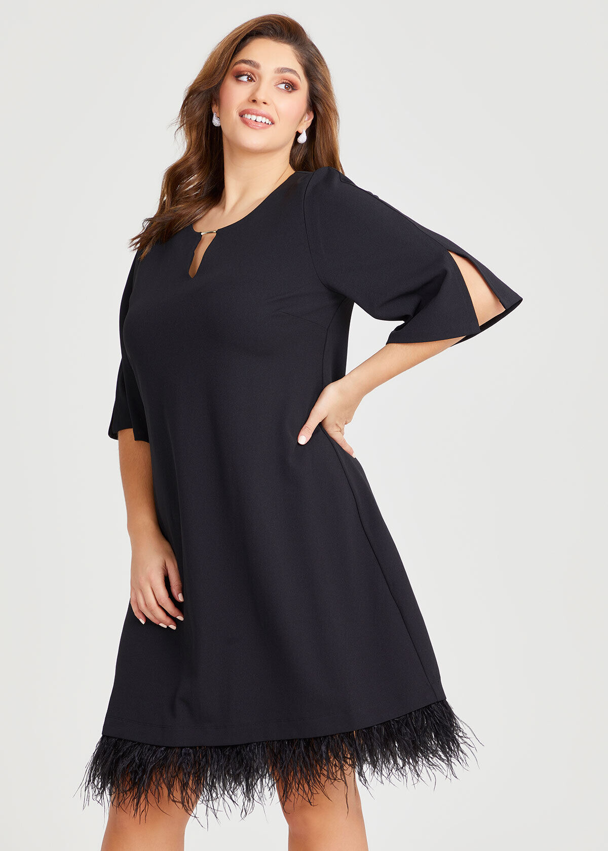 Shop Plus Size Birds Of A Feather Dress in Black Taking Shape AU