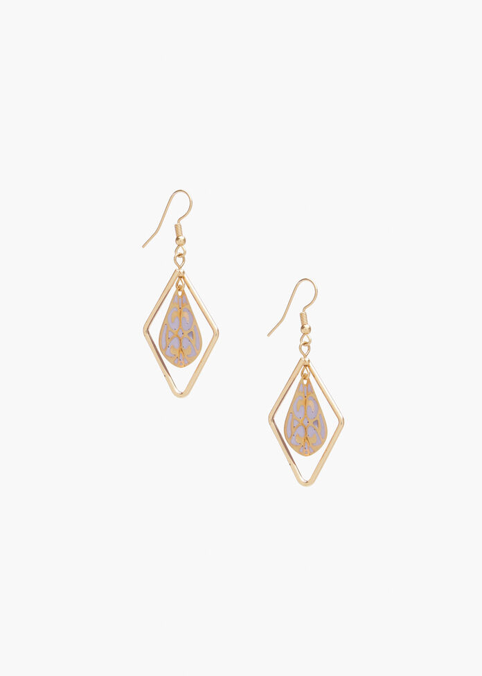 Diamond Print Earrings, , hi-res