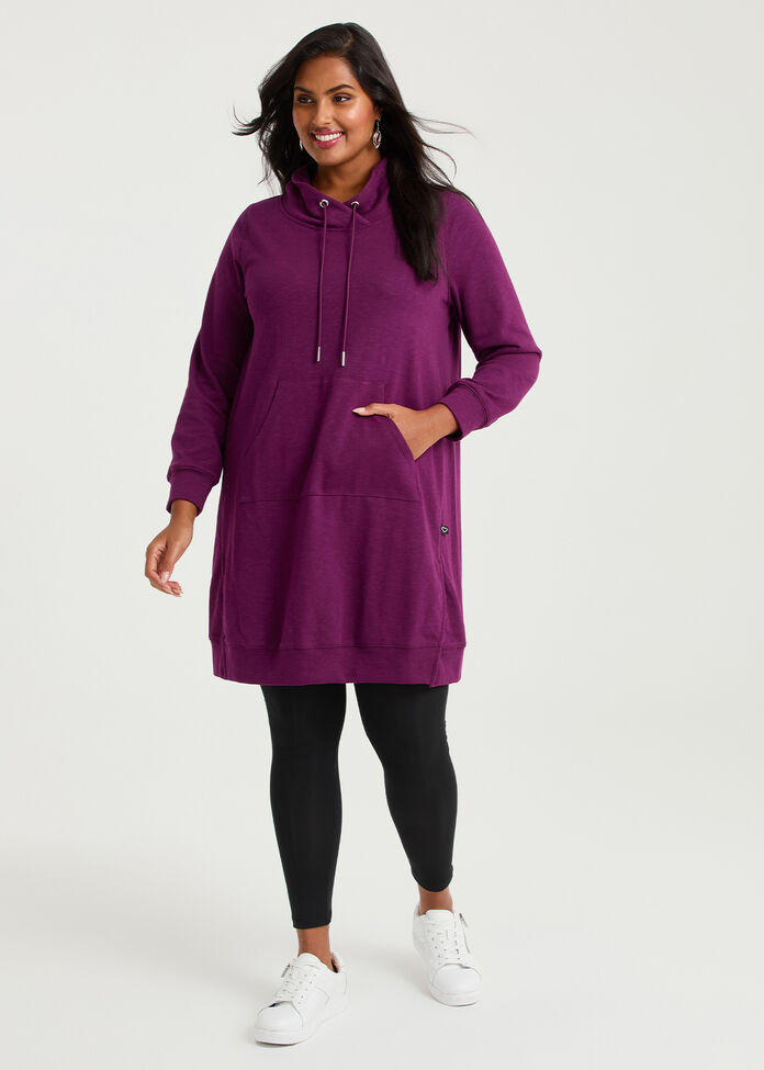 Cowl Pocket Sweat Dress, , hi-res
