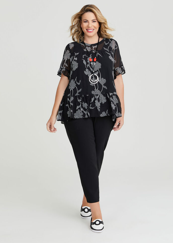 Shop Plus Size Chiffon Floral Check Top, Multi | Taking Shape AU