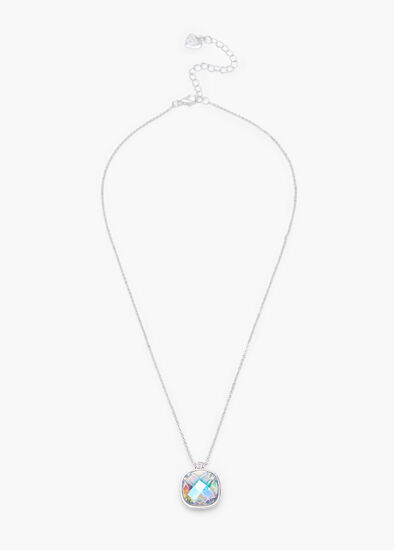 Square Jewel Drop Necklace