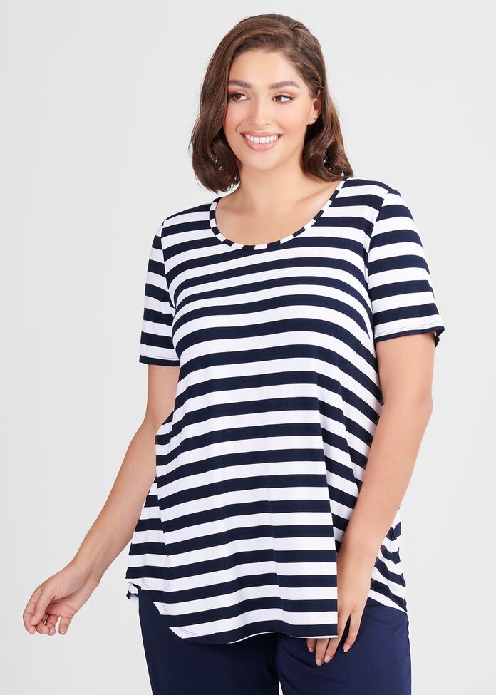Bamboo Stripe S/slv Top, , hi-res