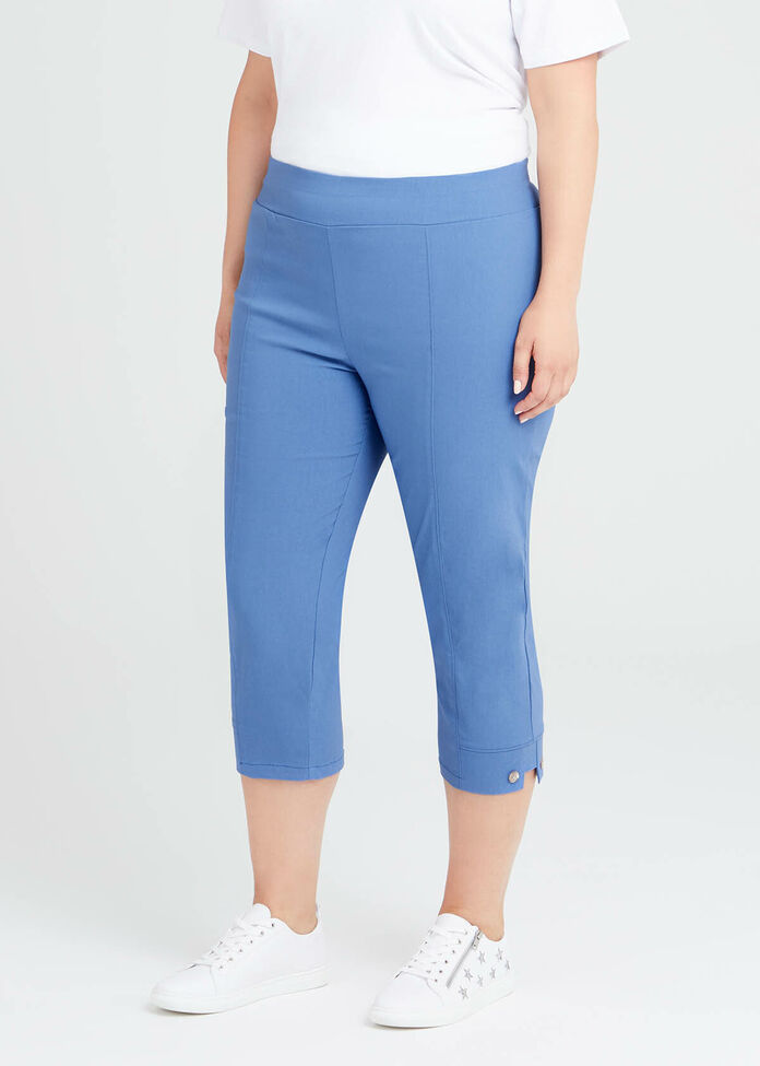 Bengaline Tab Hem Crop Pant, , hi-res