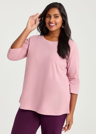 Plus Size Good Earth Australian Cotton 3/4 Sleeve T-Shirt