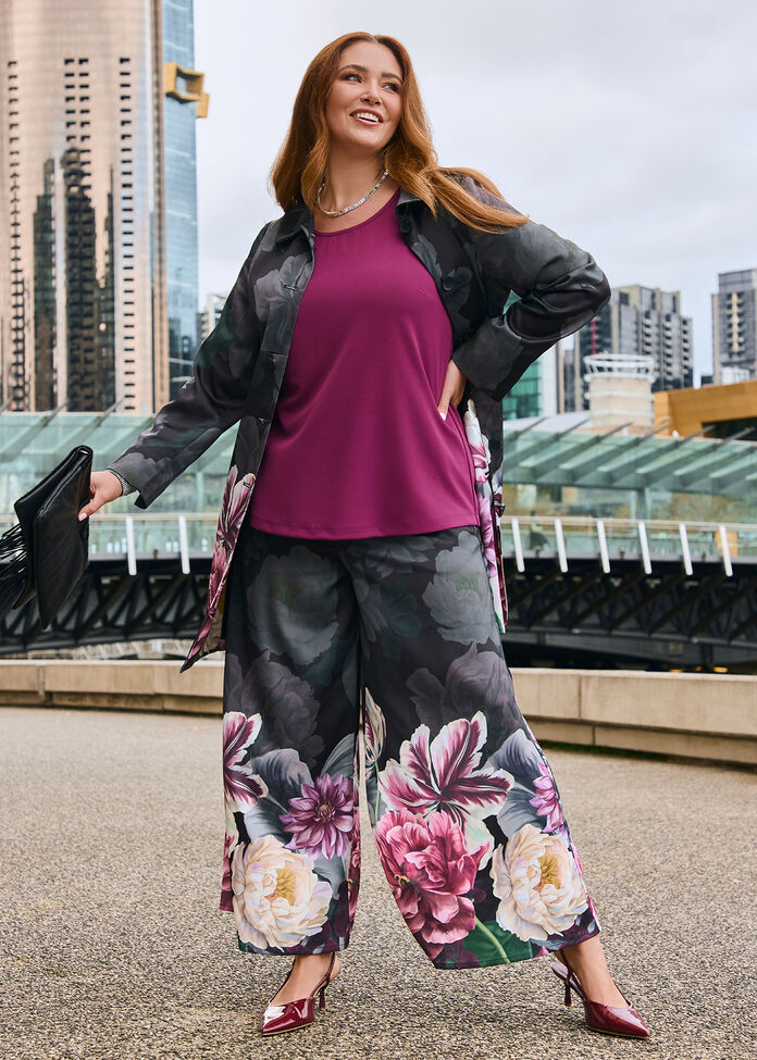 Fleur Satin Dress Coat, , hi-res