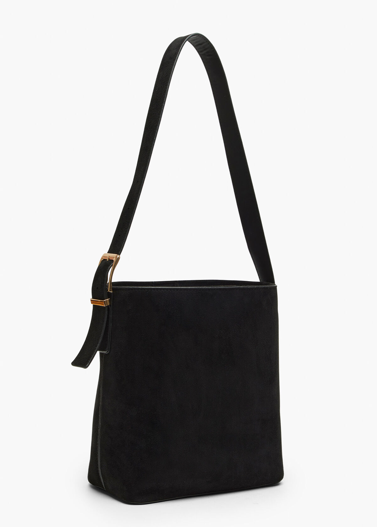 Shop Faux Suede Shoulder Bag in Black | Accessories | Taking Shape NZ