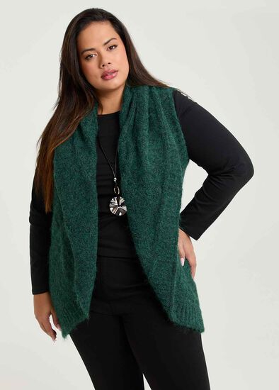 Plus Size Mottled Cascading Vest