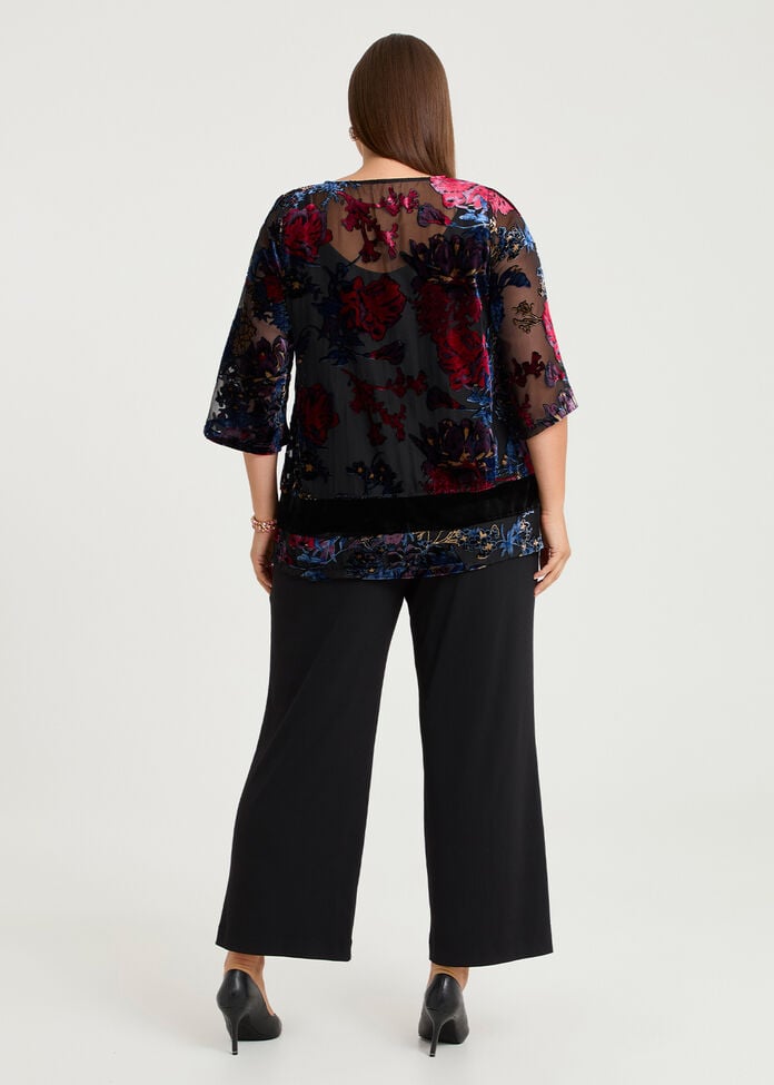 Velvet Floral Opera Top, , hi-res