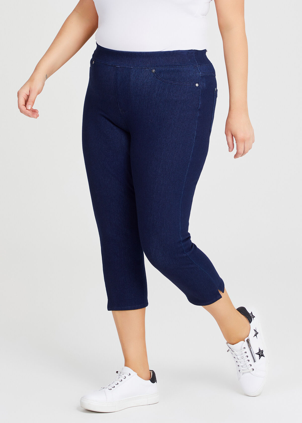 Plus Size Women s Crop Capri Trousers Shorter Length Taking Shape UK