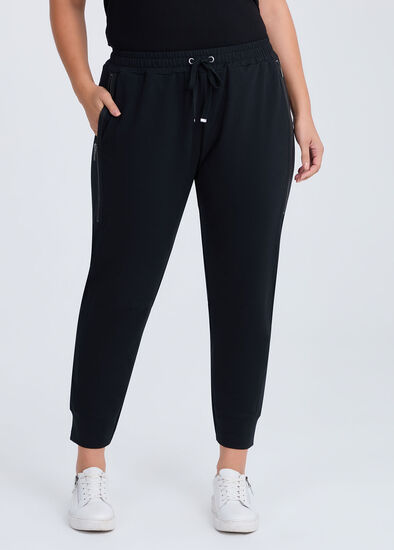 Plus Size Cotton Active Zip Trim Jogger