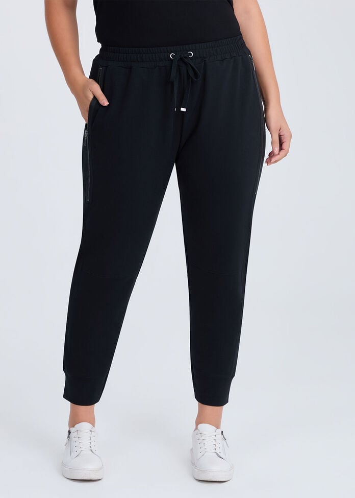 Cotton Active Zip Trim Jogger, , hi-res