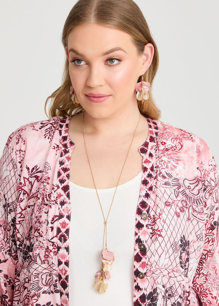 Metal Petal Leaf Necklace, , hi-res
