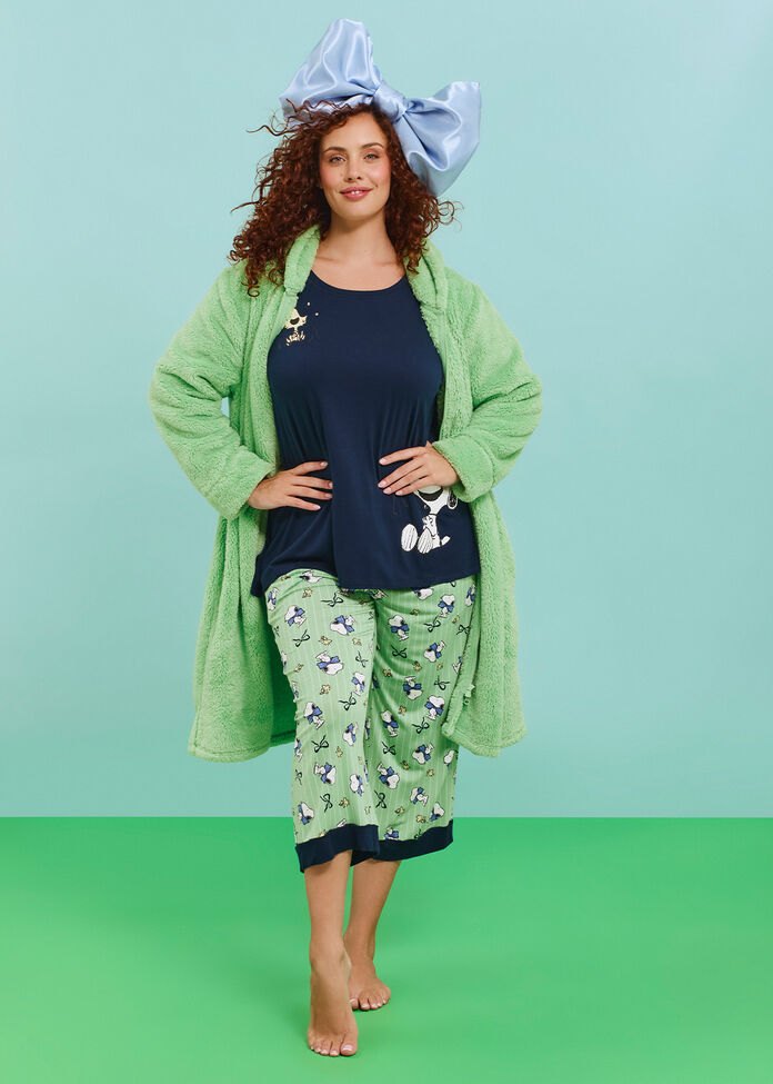 Shop Plus Size Peanuts Snoopy Pyjama Top, Navy | Taking Shape SG