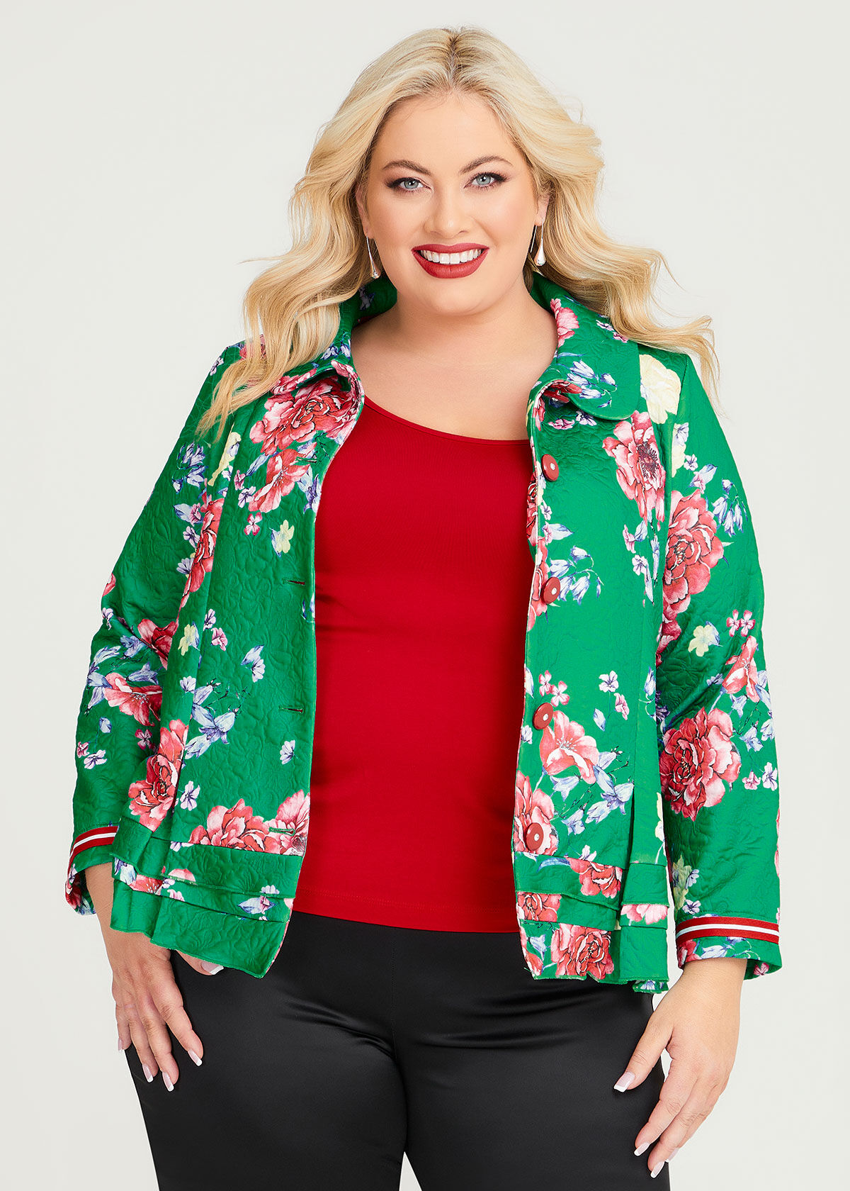 Green floral shop jacket