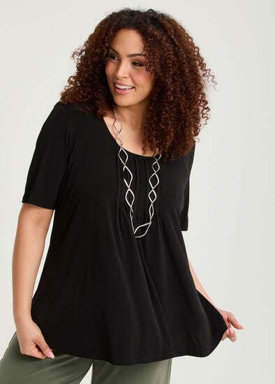 Plus Size Pintuck Detail Top