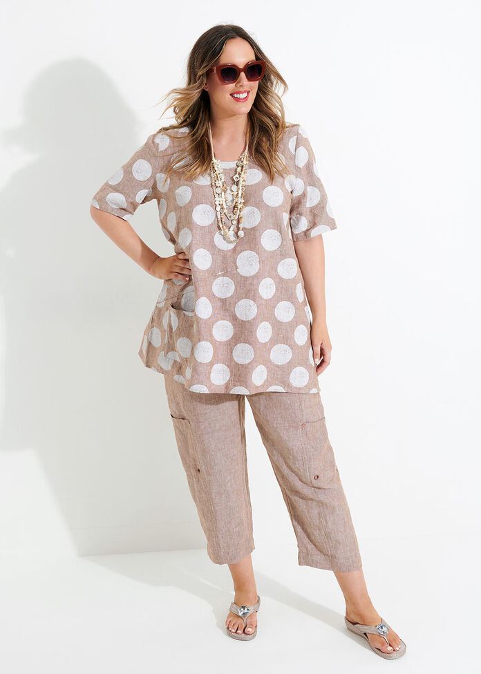 Shop Plus Size Linen Safari Pant in Brown | Taking Shape AU