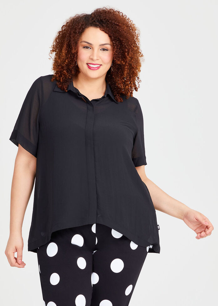 Shop Plus Size Chiffon Summer Shirt, Black Taking Shape AU