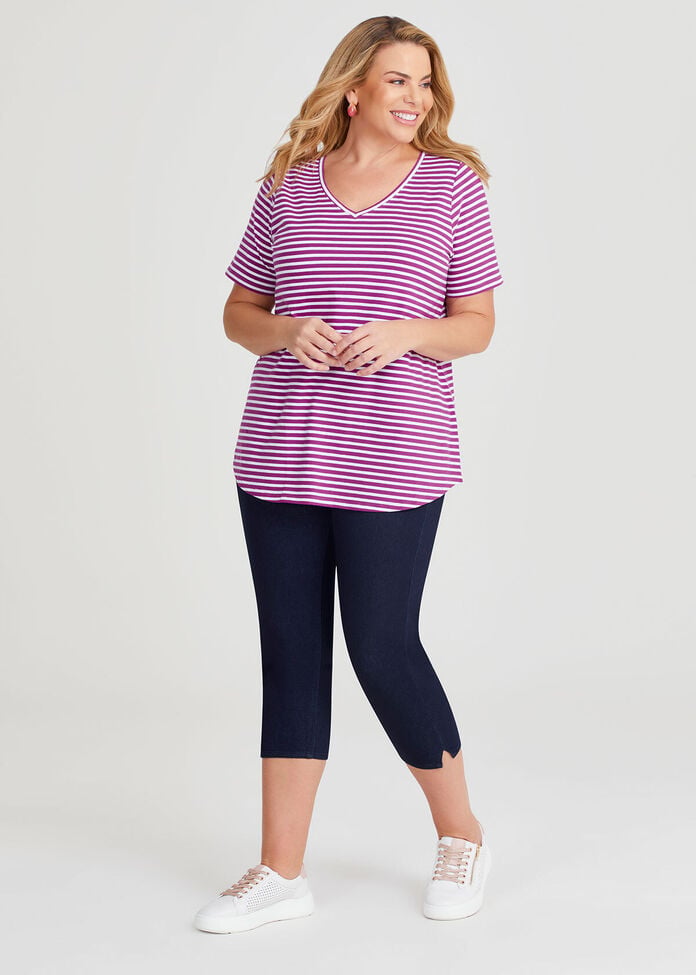 Good Earth Australian Cotton Stripe T-shirt, , hi-res