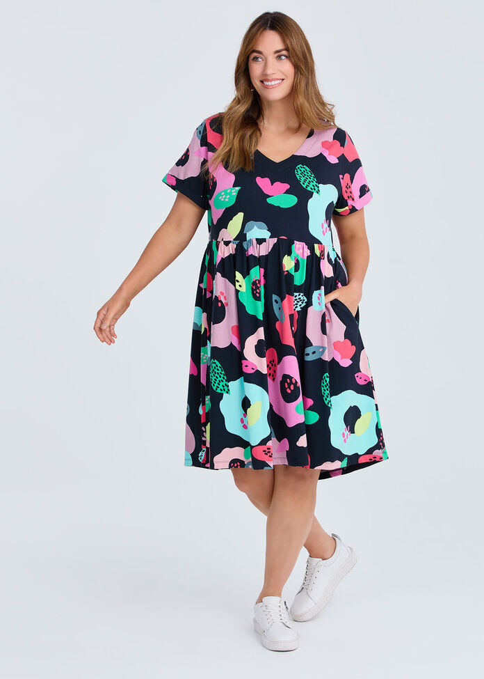 Shop Plus Size Cotton Jersey Holiday Pocket Dress, Floral | Taking Shape AU Shop Plus Size Cotton Jersey Holiday Pocket Dress, Floral | Taking Shape AU