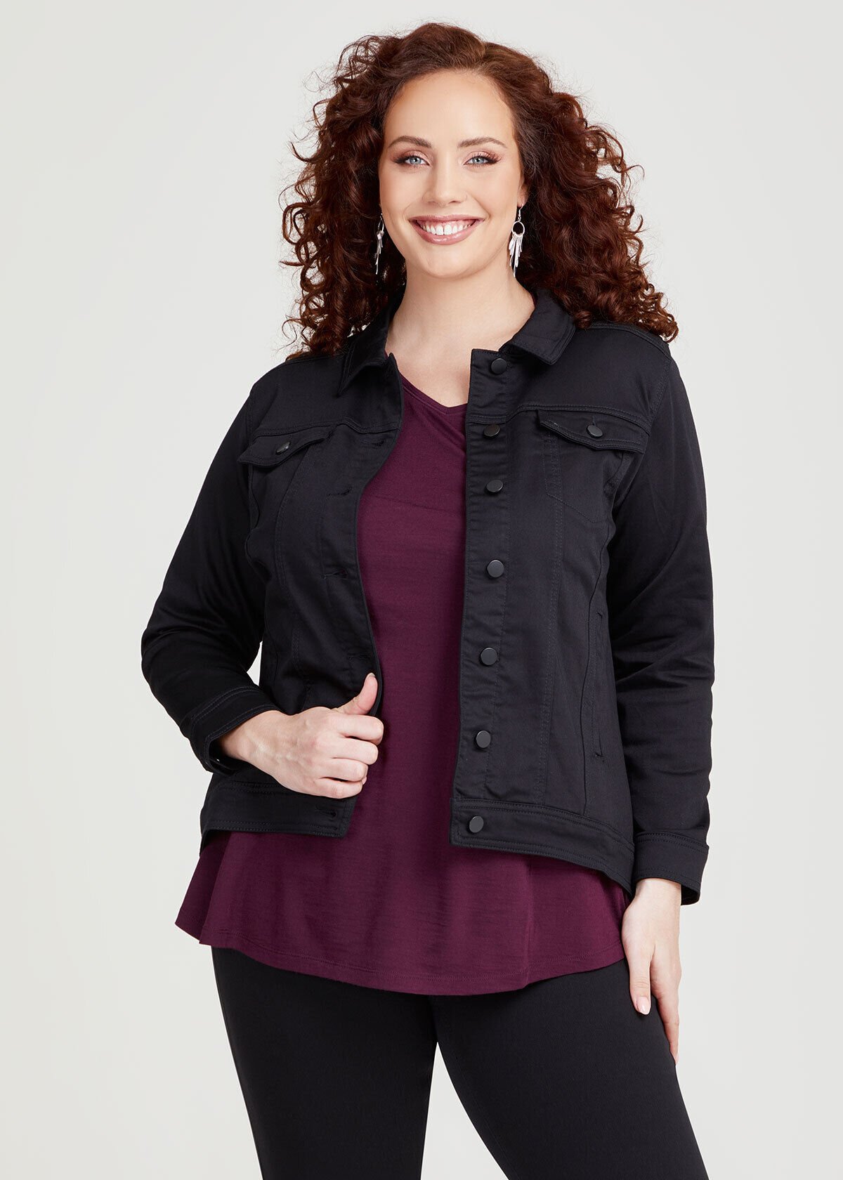 Coloured denim jacket womens best sale