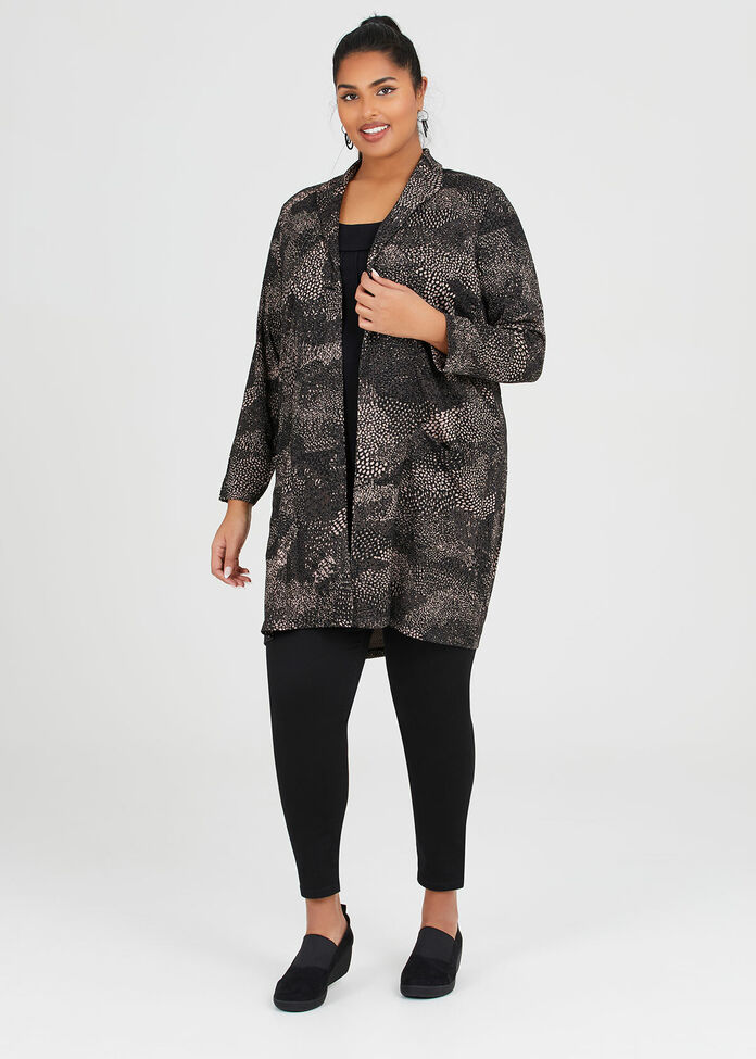 Shop Plus Size Jacquard Knit Cardigan in Black | Sizes 12-30 | Taking ...