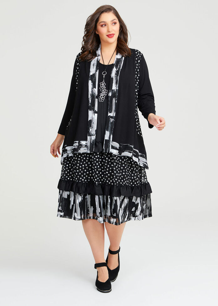 Shop Plus Size Splice Natural & Mesh Dress in Multi | Taking Shape AU
