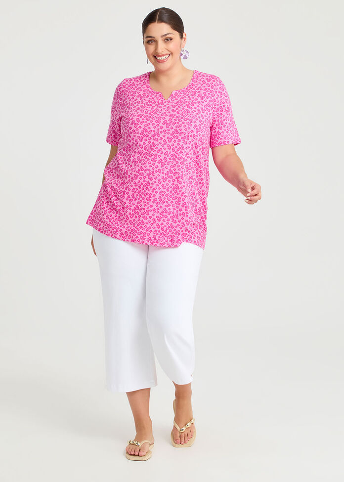 Cotton Notch Neck Top, , hi-res