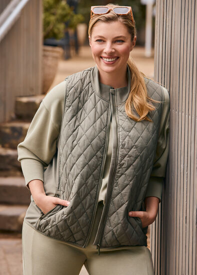 Plus Size Luxe Touch Mix Quilted Vest