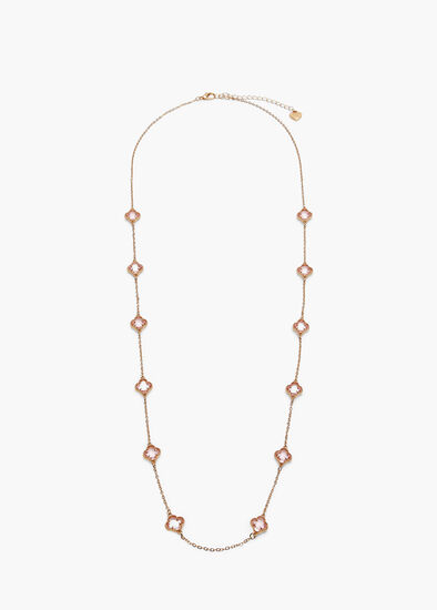 Diamante Clover Long Necklace