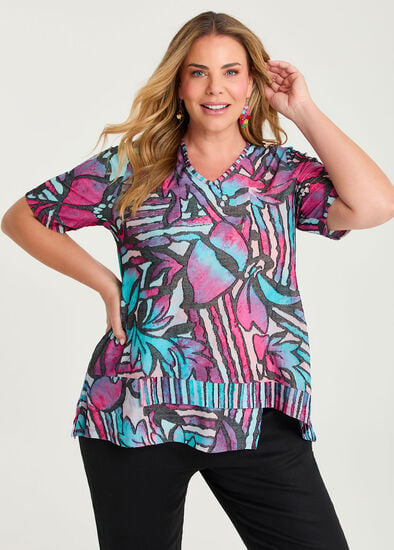 Plus Size Floral Burnout Top
