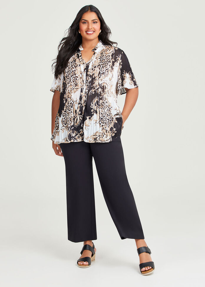 Lurex Stripe Plisse Top, , hi-res