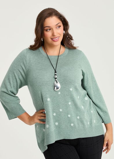 Plus Size Felt Spot Tulip Jumper