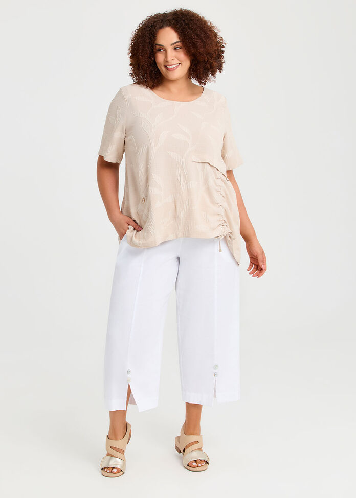 Jacquard Drawstring Top, PAPYRUS, hi-res