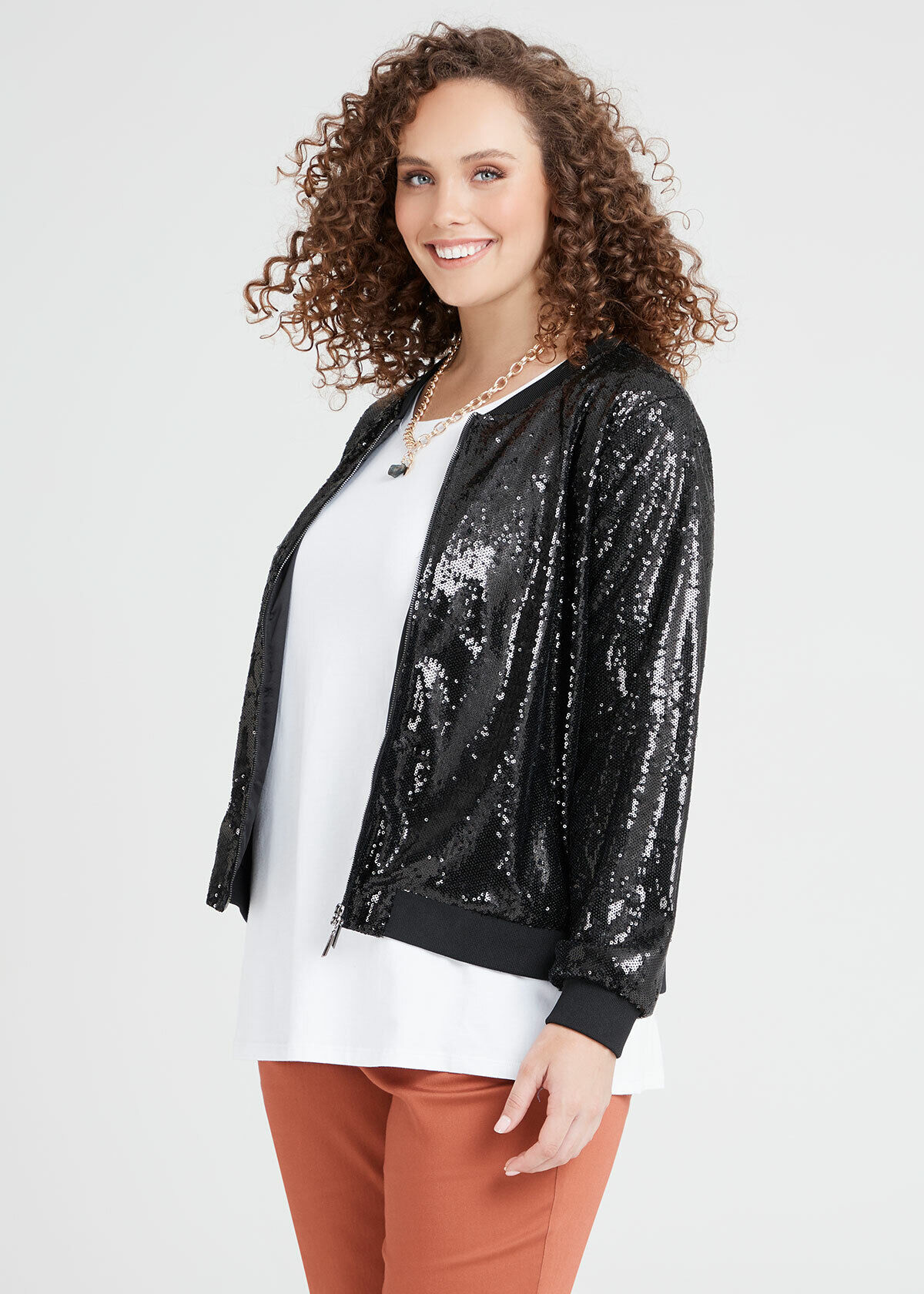 Poinsettia Jacket - Sequin Bomber in Black | Showpo USA