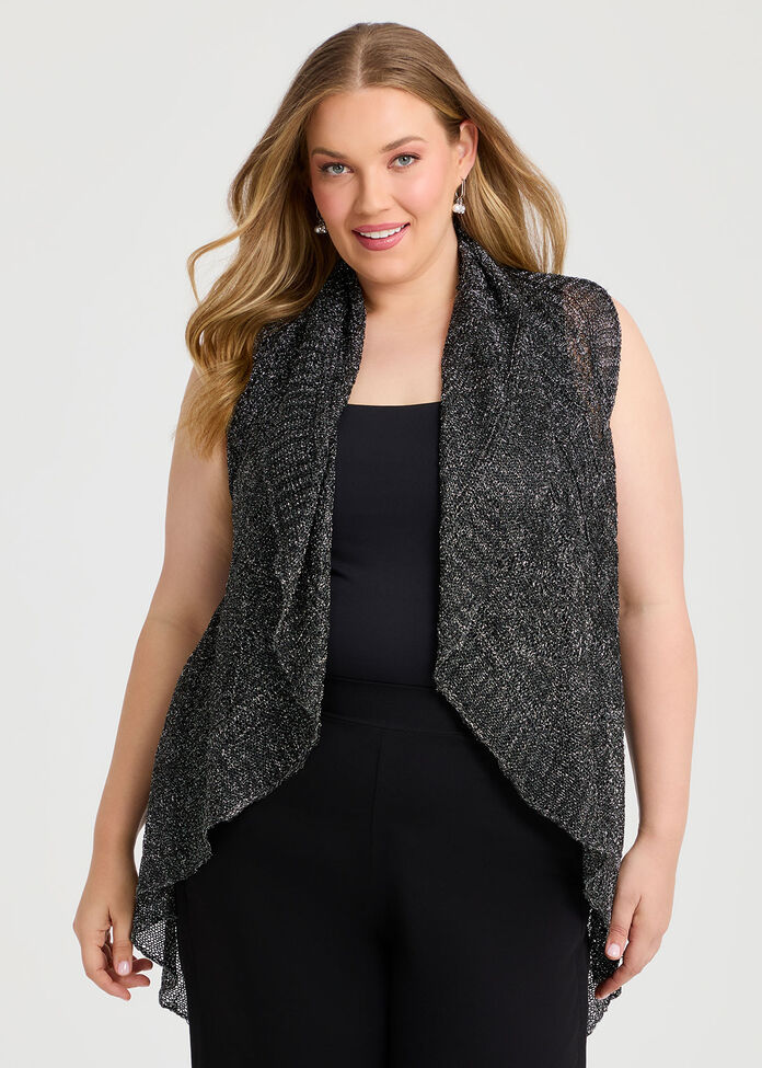 Evening Cascading Vest, , hi-res
