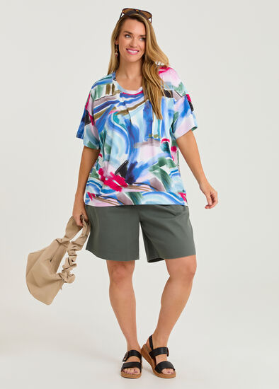 Plus Size Stretch Twill Chino Short