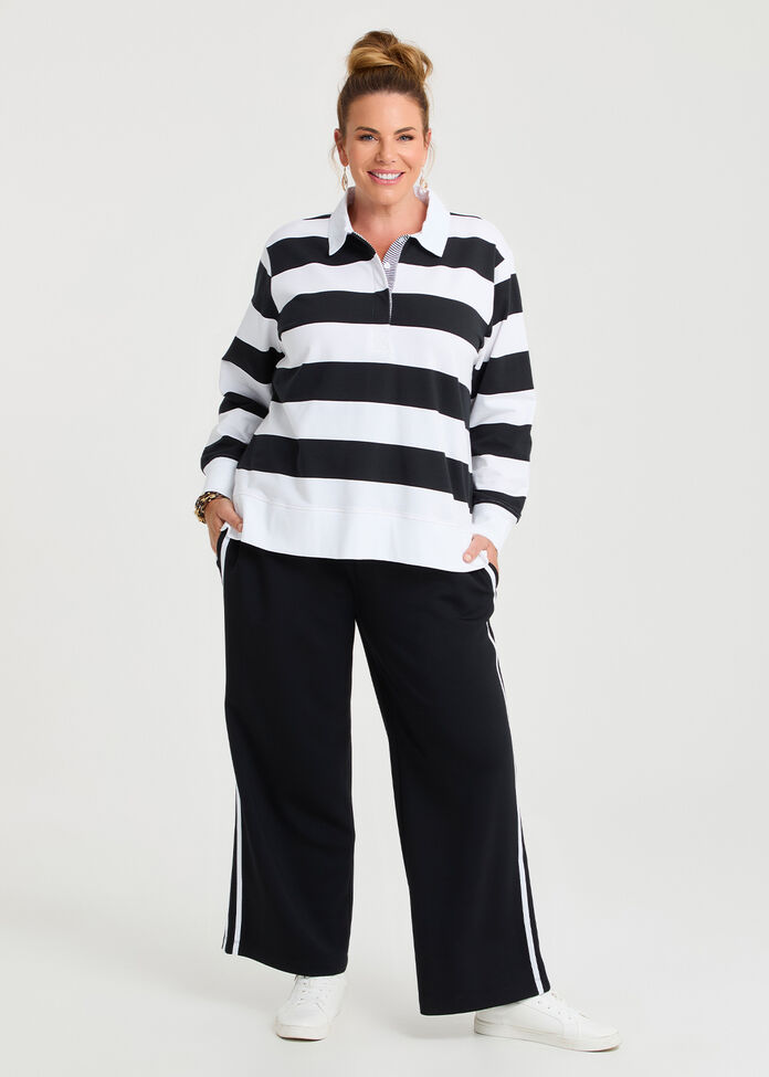Cotton Polo Neck Sweatshirt, , hi-res