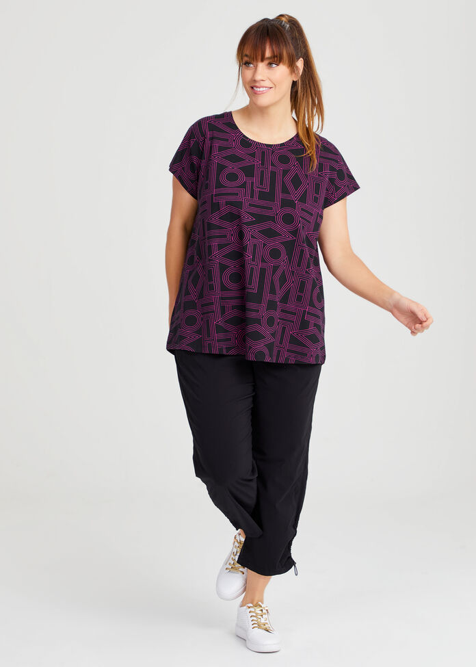 Cotton Active Linear T-shirt, , hi-res