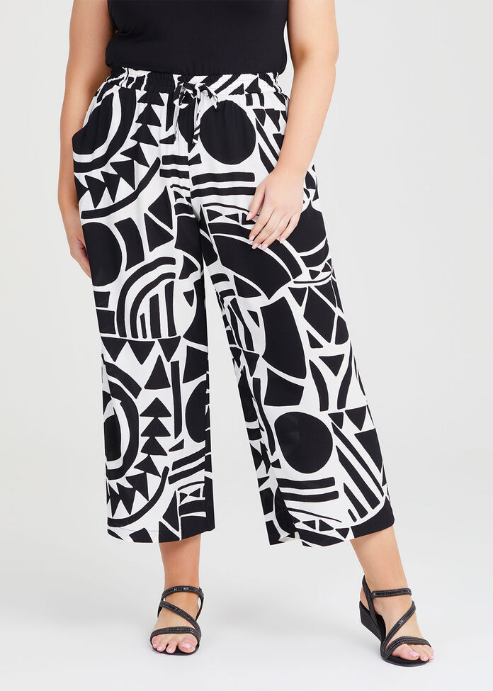 Natural Graphic Print Pant, BLACK/VANILLA, hi-res