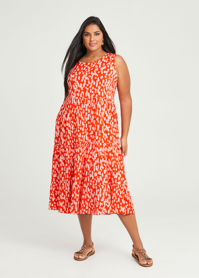 Shop Plus Size Natural Heatwave Tier Dress in Multi