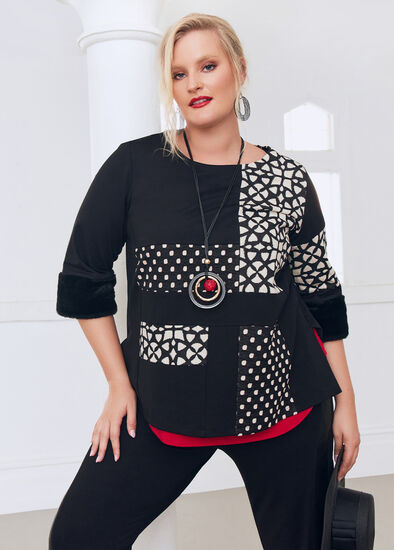 Plus Size Spot Check Bamboo Ponte Top