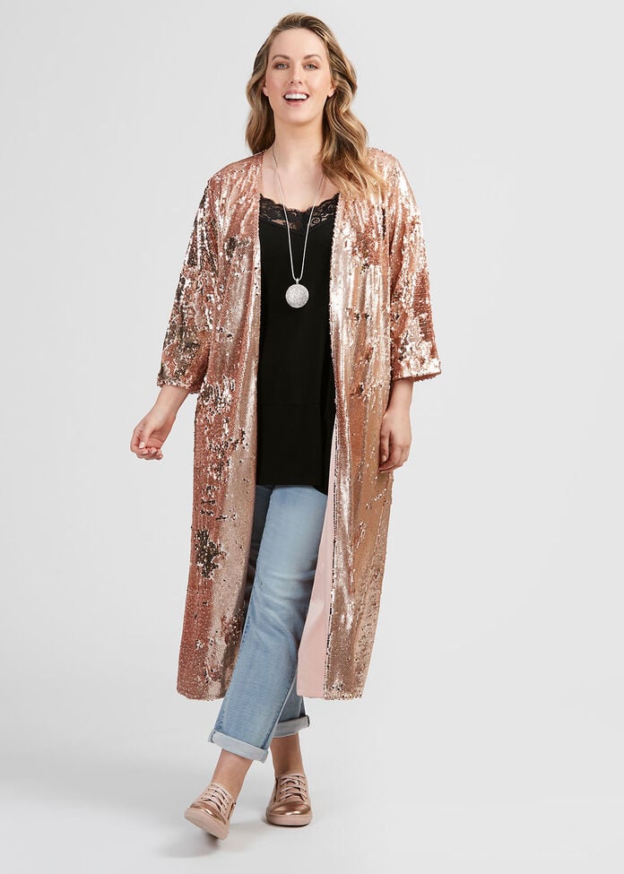 Look At Me Sequin Duster, , hi-res